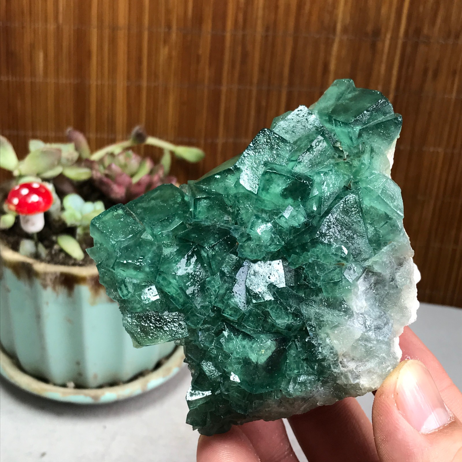 82-60-50mm Rare Natural Green Calcite fluorite Mineral Specimen 316g A3868