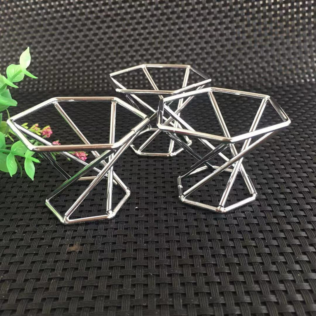3pcs Silver Metal Base Stand Holder For 40-70mm Crystal Sphere Egg Randomly Send