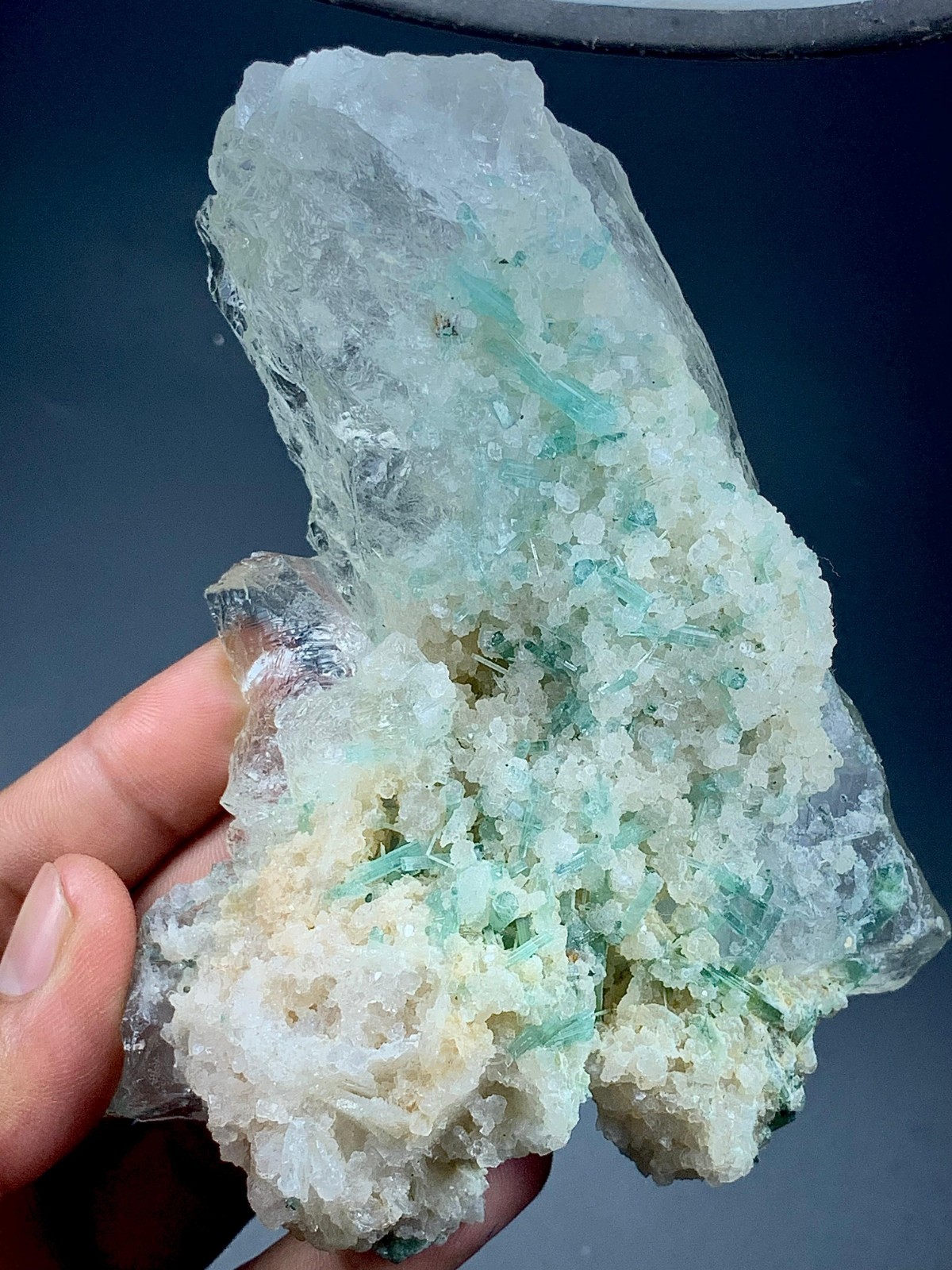 379gram Tourmaline Crystals With Quartz From Afghanistan. (124x94x34mm)