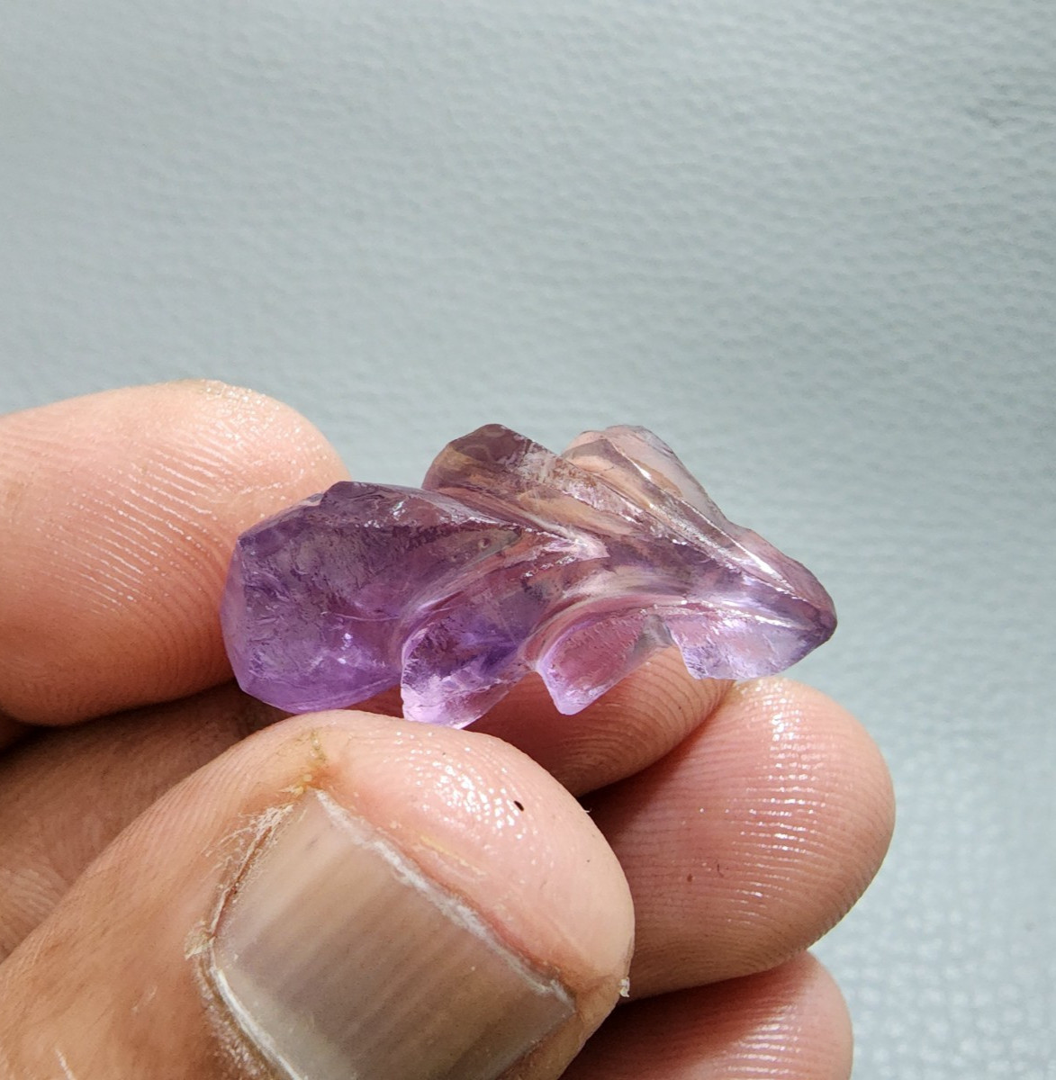 Lovely AA+ 19 Crt Purple Ametrine Flower Carving Gemstone Jewelry Making Carving