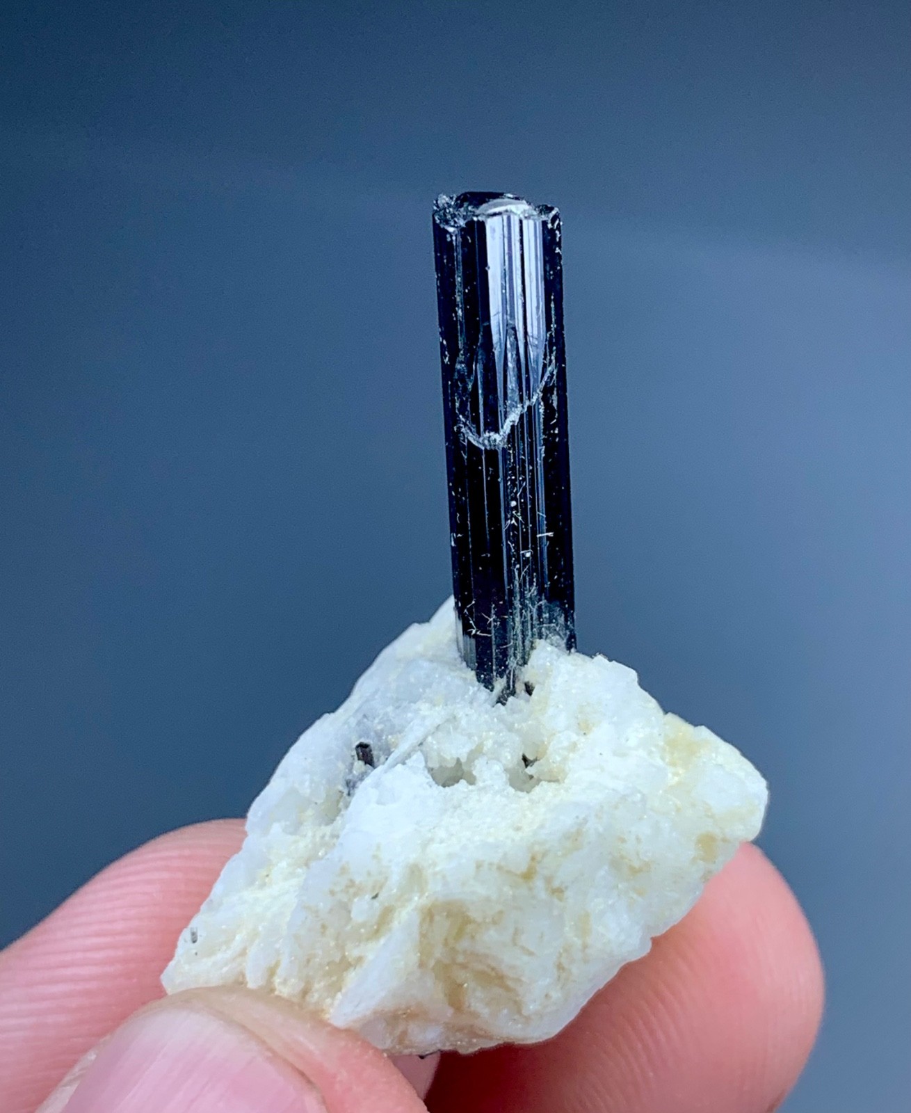 Natural Black Tourmaline With Quartz Crystal Specimen From Pakistan (25 carats )