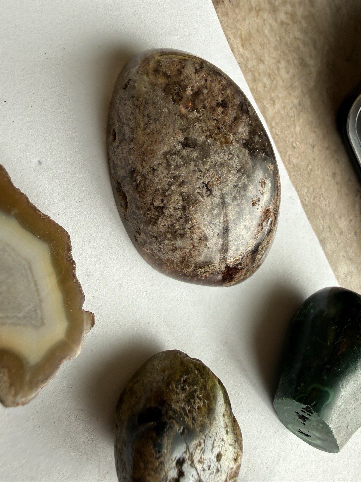 17 Pc Natural Mixed Rockhound Crystal Lot – Polished Palm Stones & Raw Points