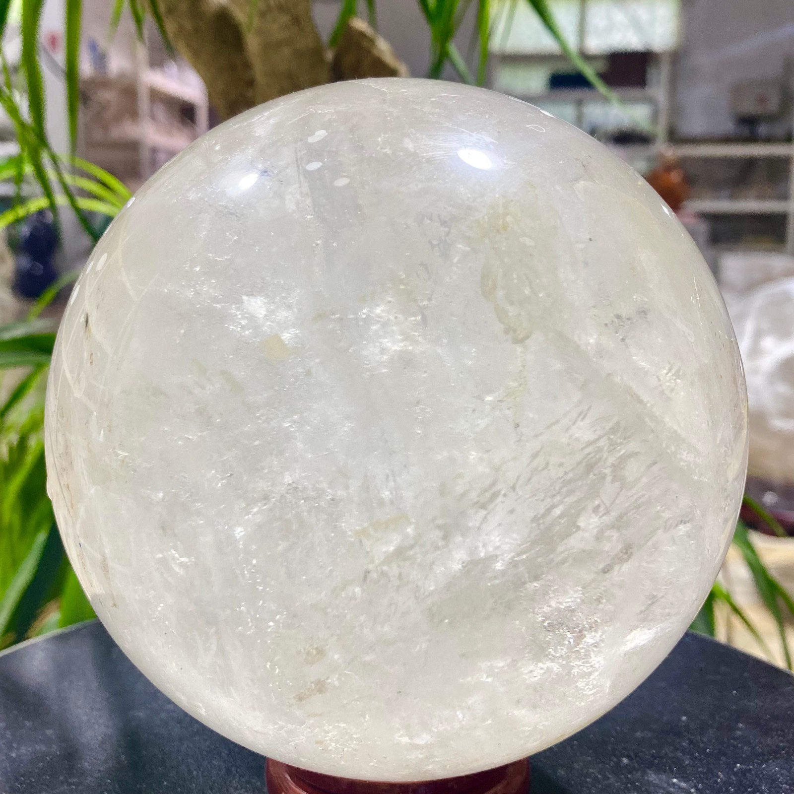 6.2LB Natural white crystal transparent quartz crystal ball Reiki repair