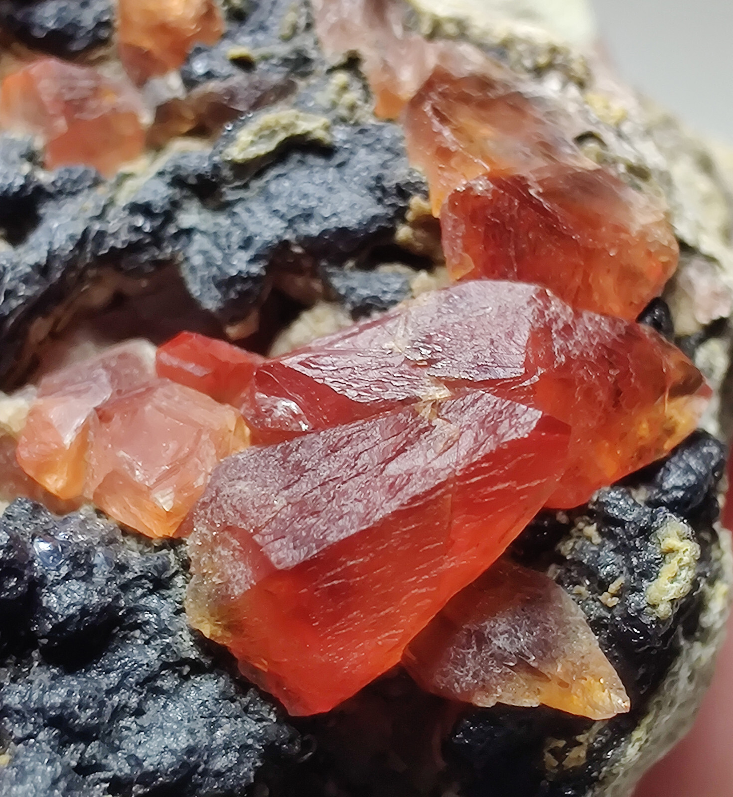 Rhodochrosite crystals on matrix. Uchucchacua Mine, Lima, peru. 30 grams.